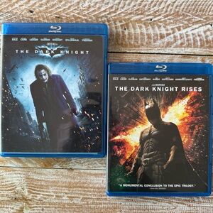 🦇The Dark Knight and The Dark Knight Rises Blu Ray LOT Batman🦇 Like New Cond!